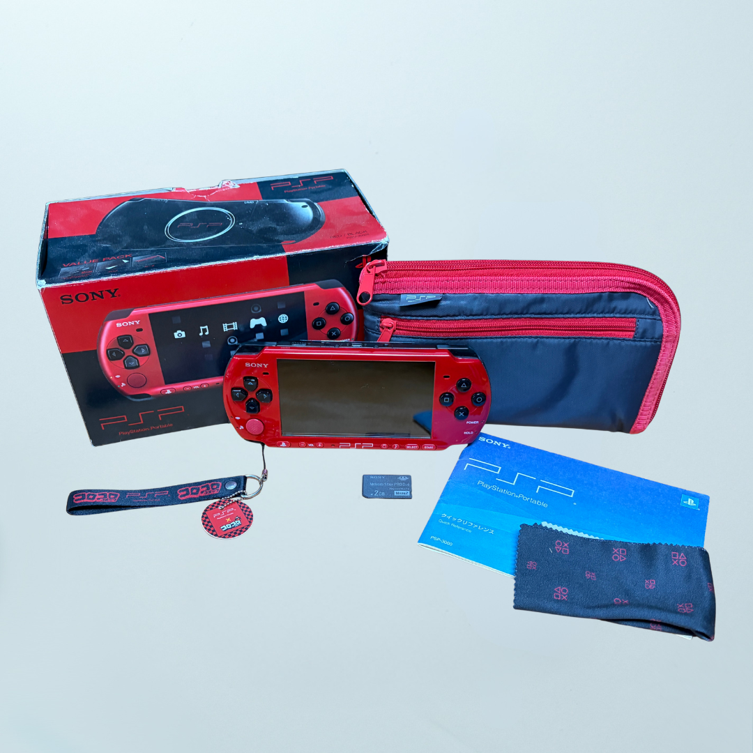 PSP-3000 Console (Boxed Red Black Value Pack Edition)