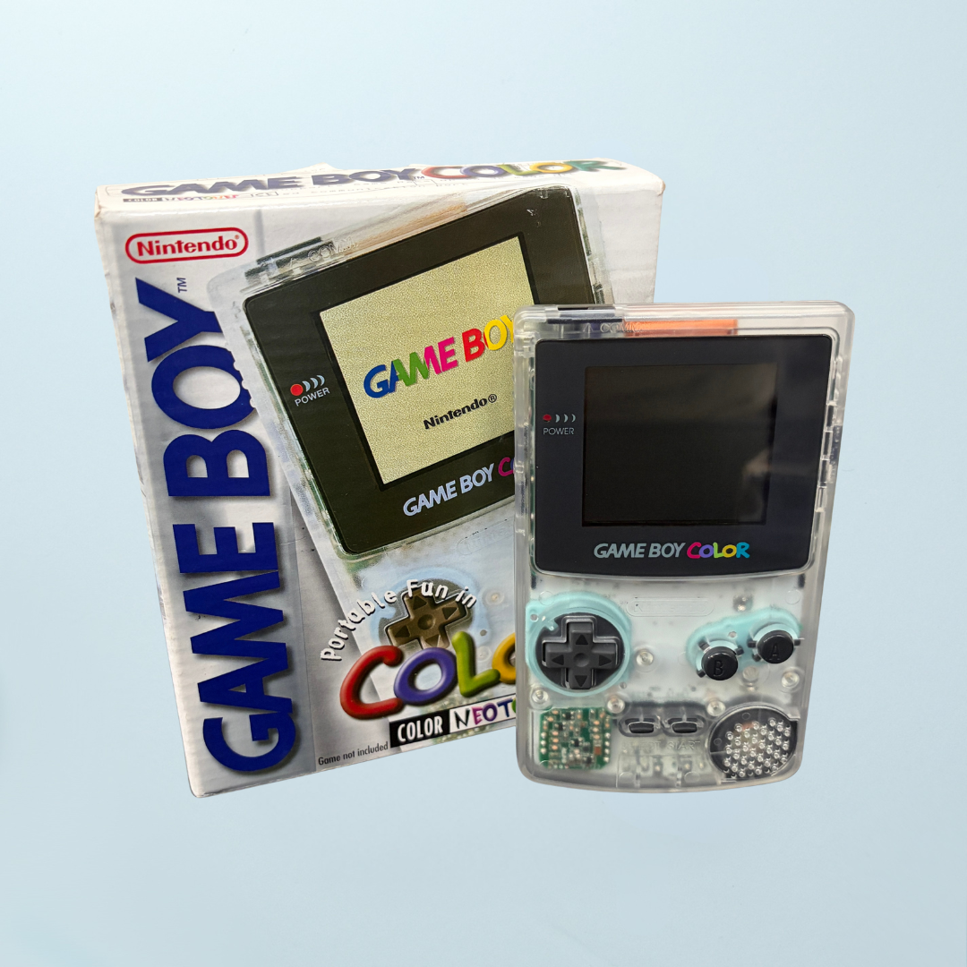 Nintendo Game Boy Color Console - Crystal (Boxed) - Memory Lane Games