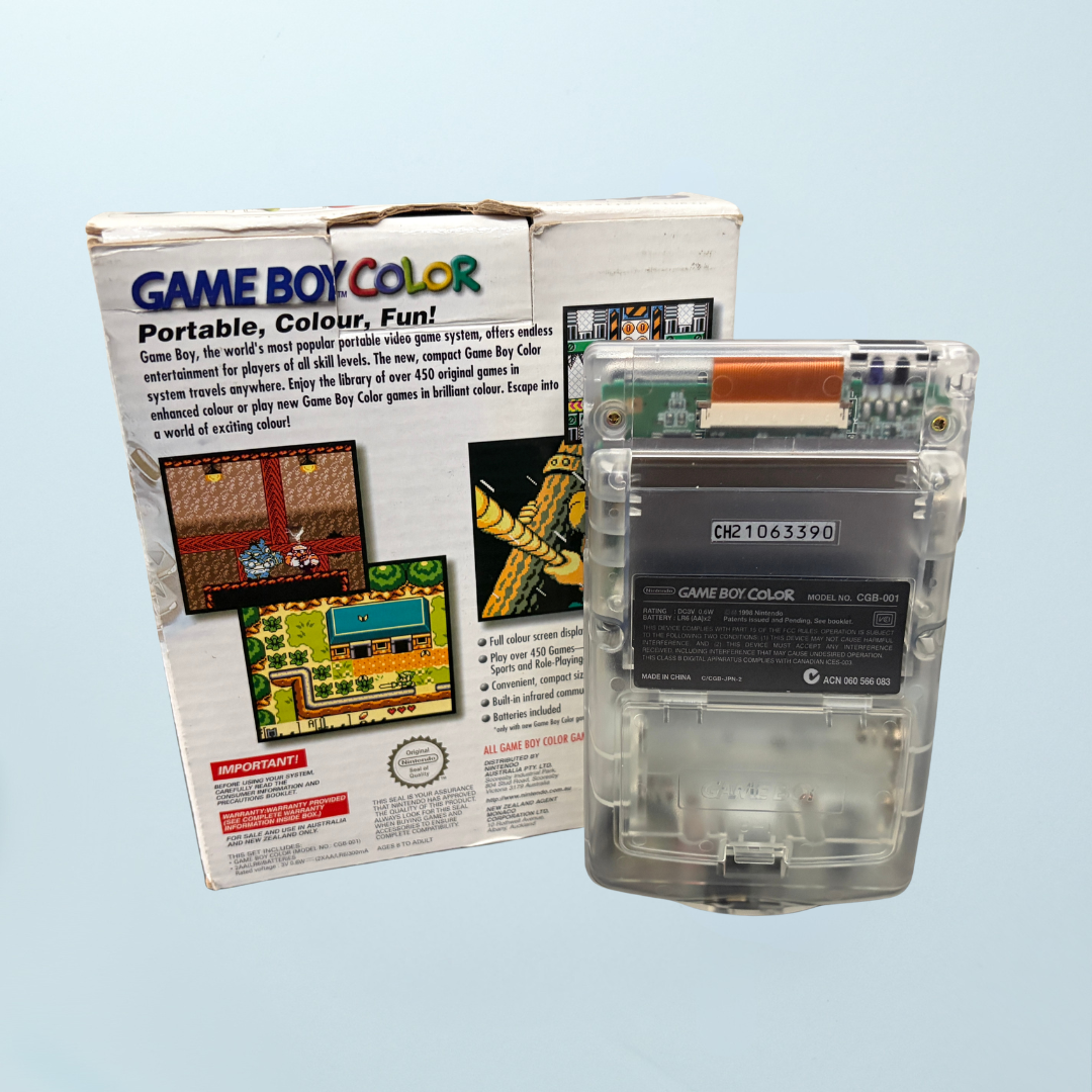 Nintendo Game Boy Color Console - Crystal (Boxed) - Memory Lane Games