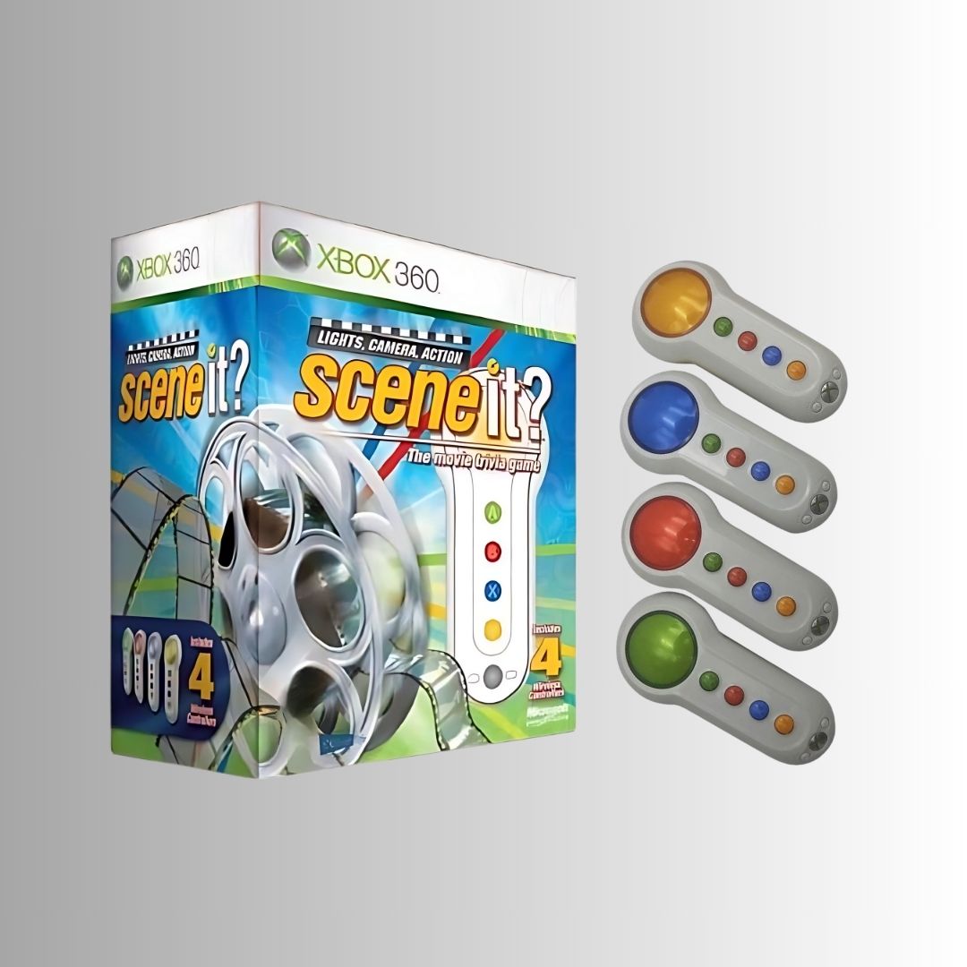 Scene It? Light, Camera, Action Bundle Set (4x Big Button Pads & Dongle)