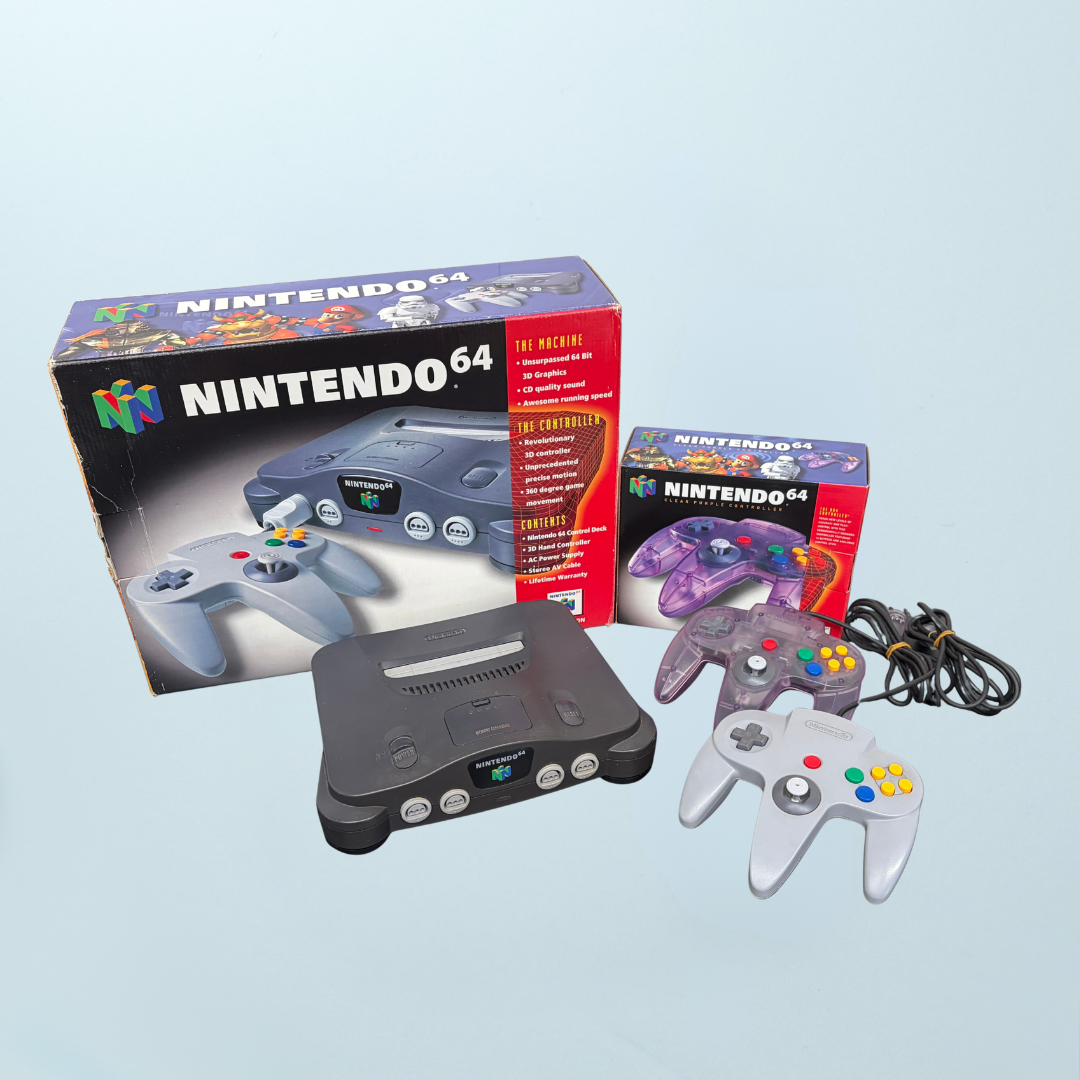 Nintendo 64 Console Twin Controller Pack (Boxed) - Memory Lane Games