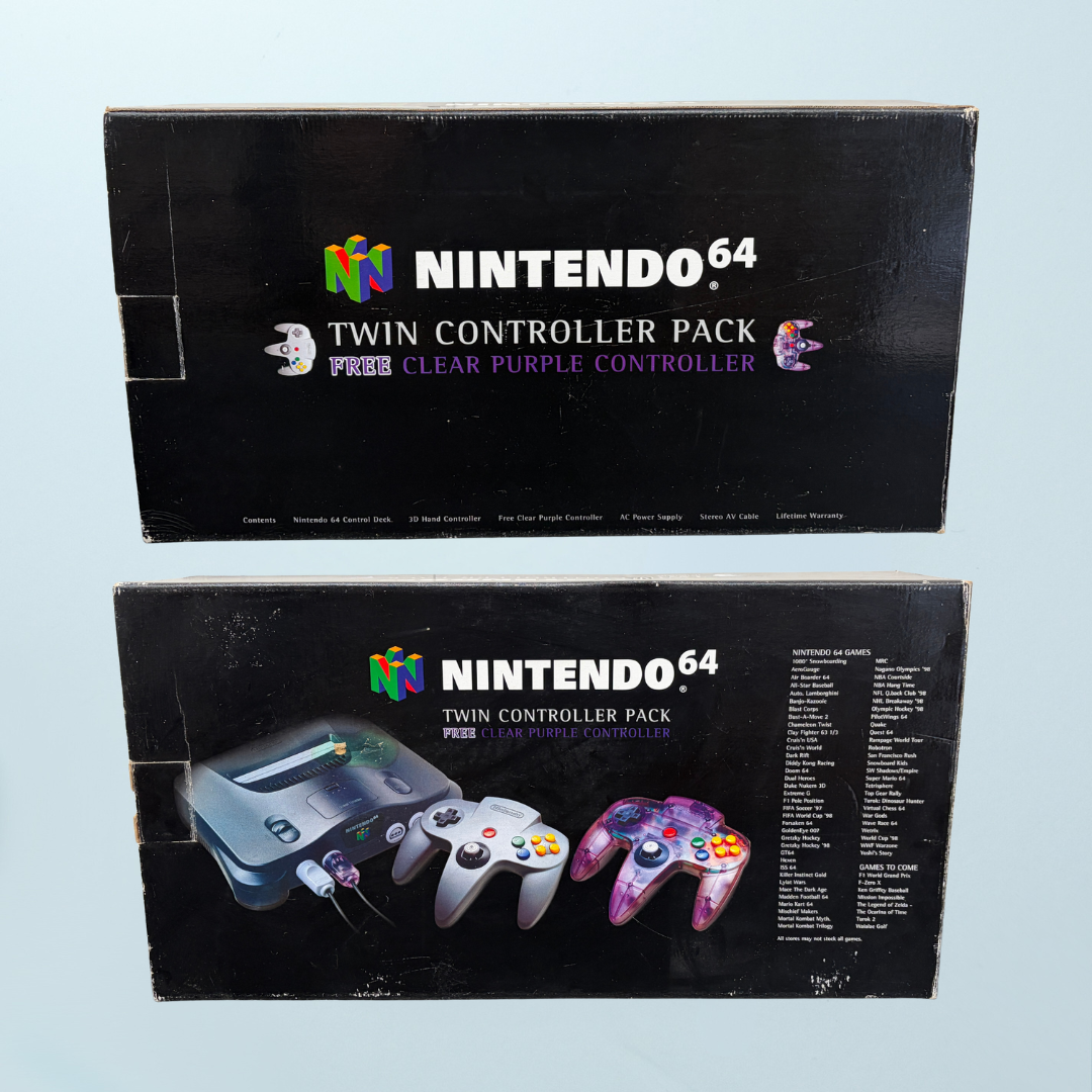 Nintendo 64 Console Twin Controller Pack (Boxed) - Memory Lane Games