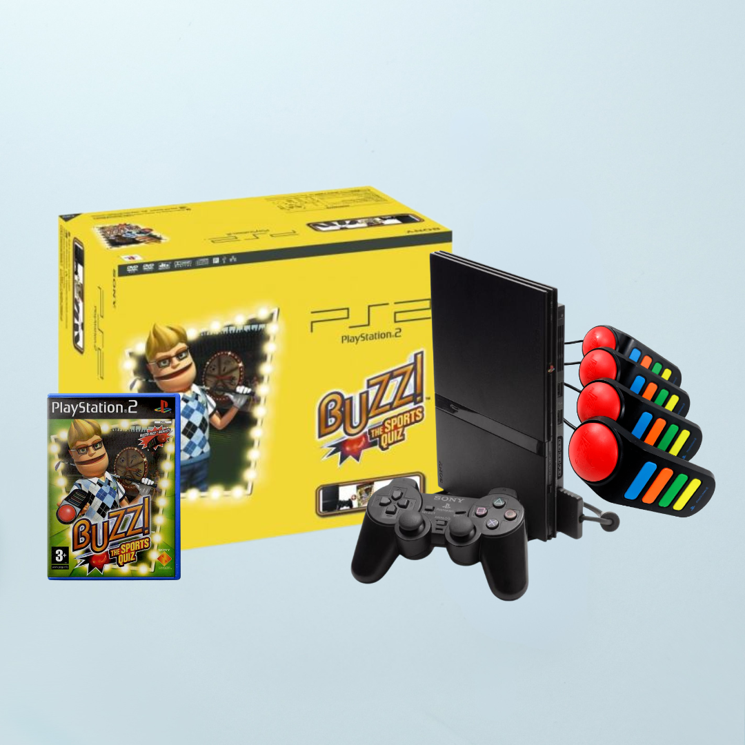 PlayStation 2 Buzz! The Sports Quiz Bundle (Boxed) - Memory Lane Games
